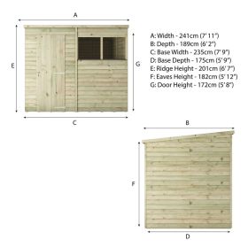 Mercia 8' x 6' Overlap Modular Pent Shed