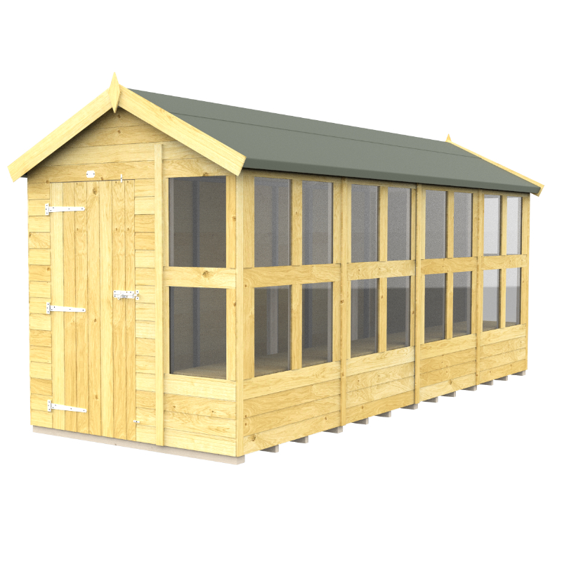 Holt 6' x 16' Pressure Treated Shiplap Modular Apex Potting Shed from Cabins.co.uk