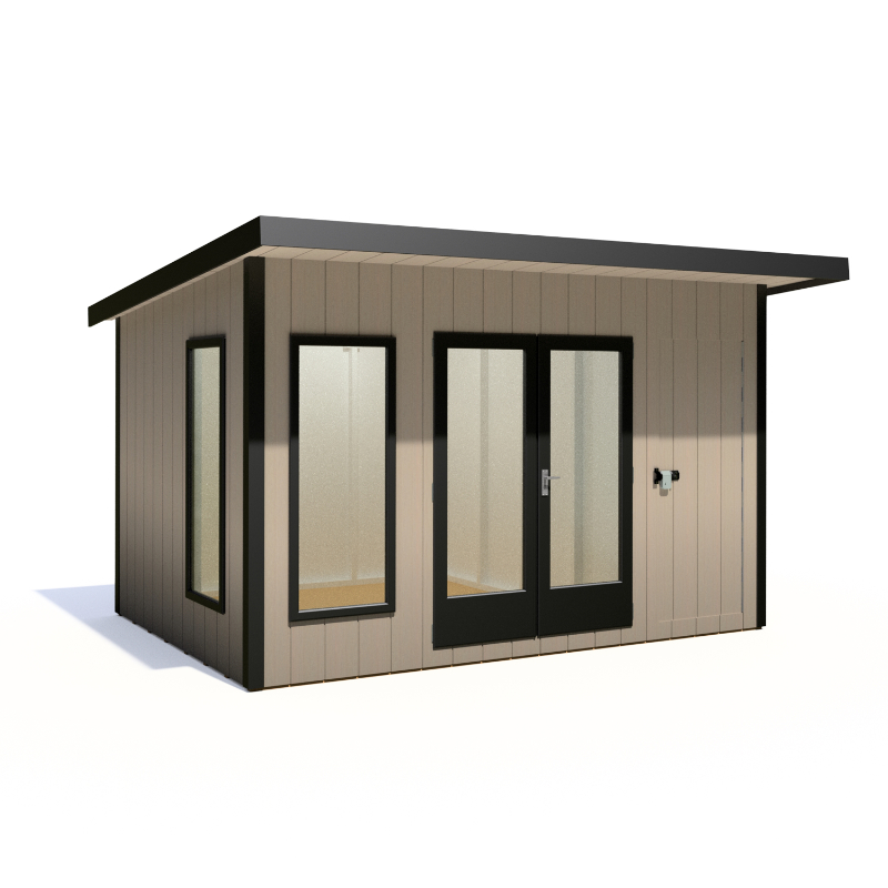 Loxley 12' x 8' Wembley Insulated Garden Room With Side Shed from Cabins.co.uk