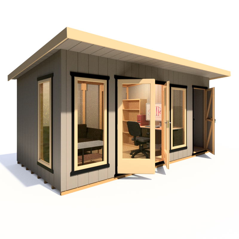 Loxley 16' X 8' Wembley Insulated Garden Room With Side Shed