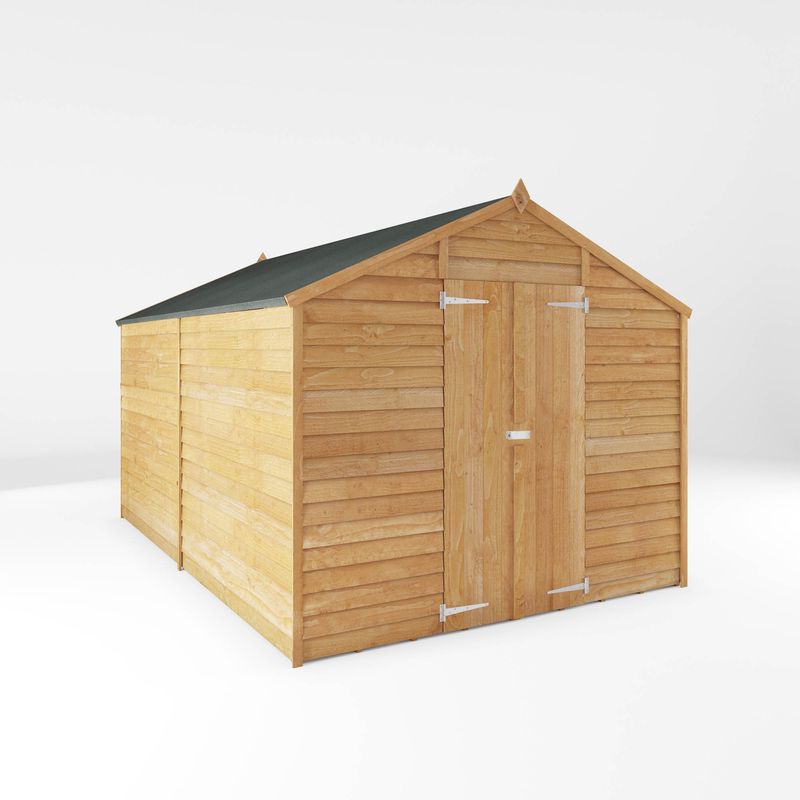 Mercia 8' x 12' Windowless Double Door Overlap Apex Shed from Cabins.co.uk