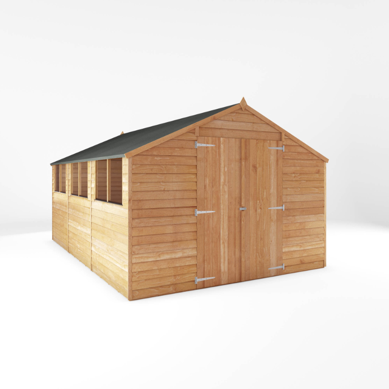 Mercia 10' x 15' Double Door Overlap Apex Shed at Cabins.co.uk