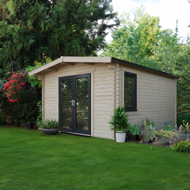 Powersheds 16' x 12' Chalet Log Cabin Home Office - 44mm at Cabins.co.uk