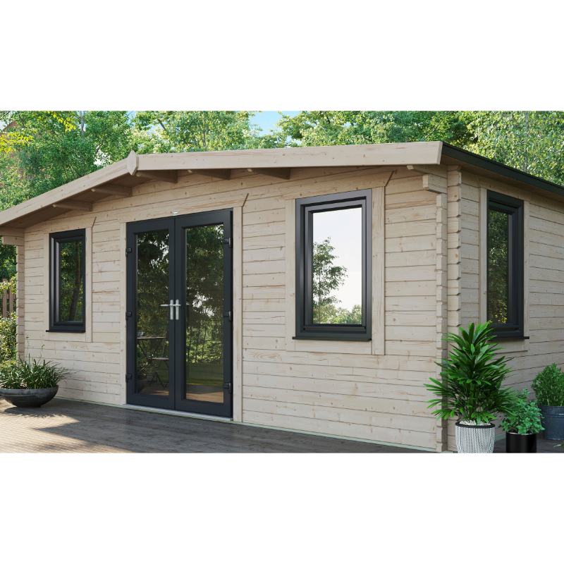 Powersheds 10' X 20' Chalet Log Cabin Home Office - 44mm