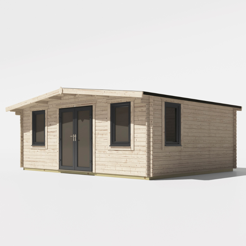 Powersheds 16' X 20' Chalet Log Cabin Home Office - 44mm