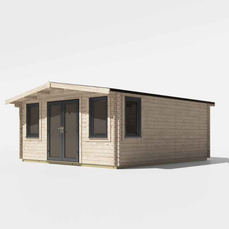 Powersheds 18' X 16' Chalet Log Cabin Home Office - 44mm
