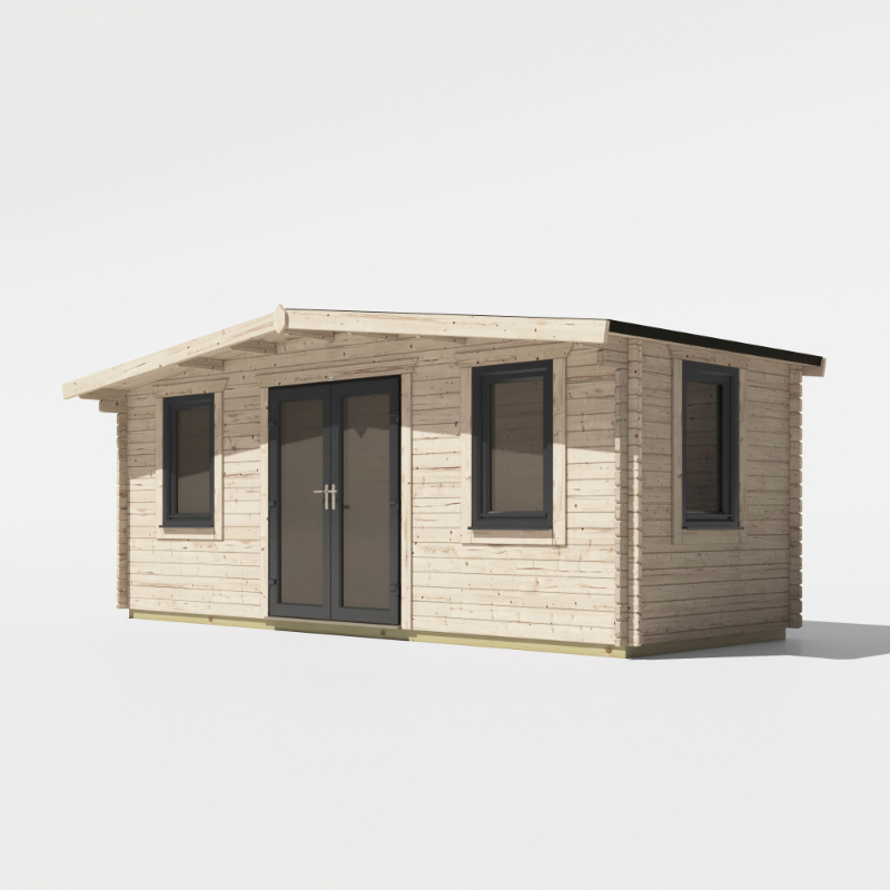 Powersheds 8' X 20' Chalet Log Cabin Home Office - 44mm