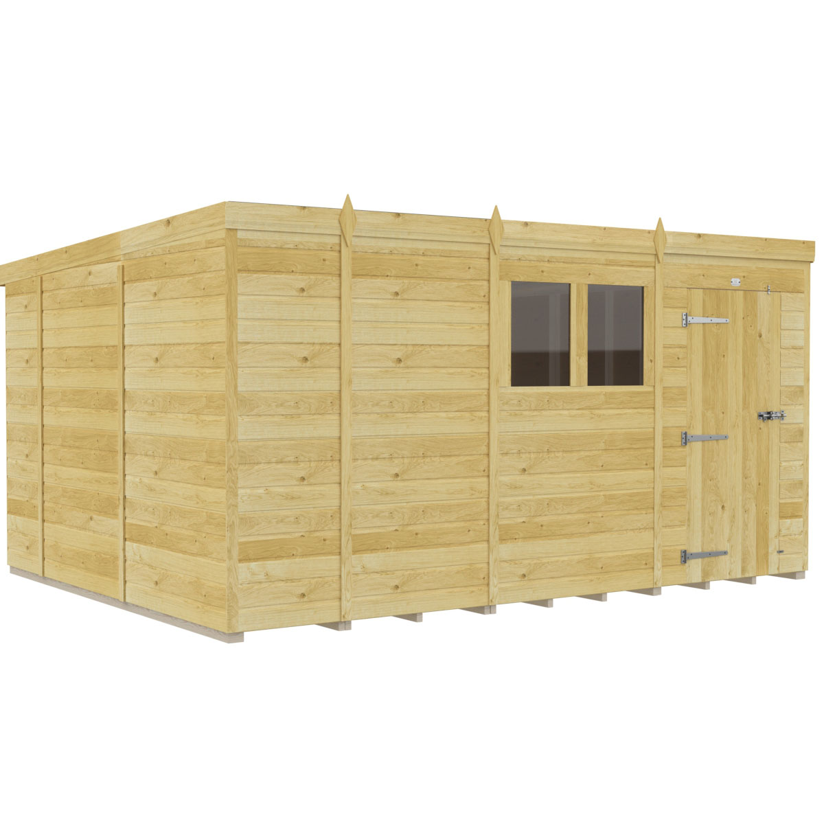 Holt 13' x 10' Pressure Treated Shiplap Modular Pent Shed at Cabins.co.uk