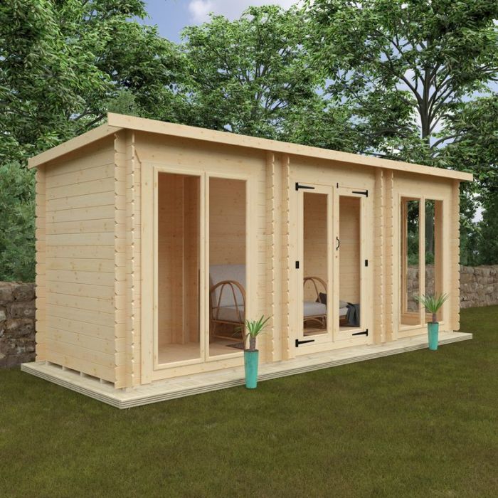 Redlands 18' x 6' Portrush Log Cabin at Cabins.co.uk