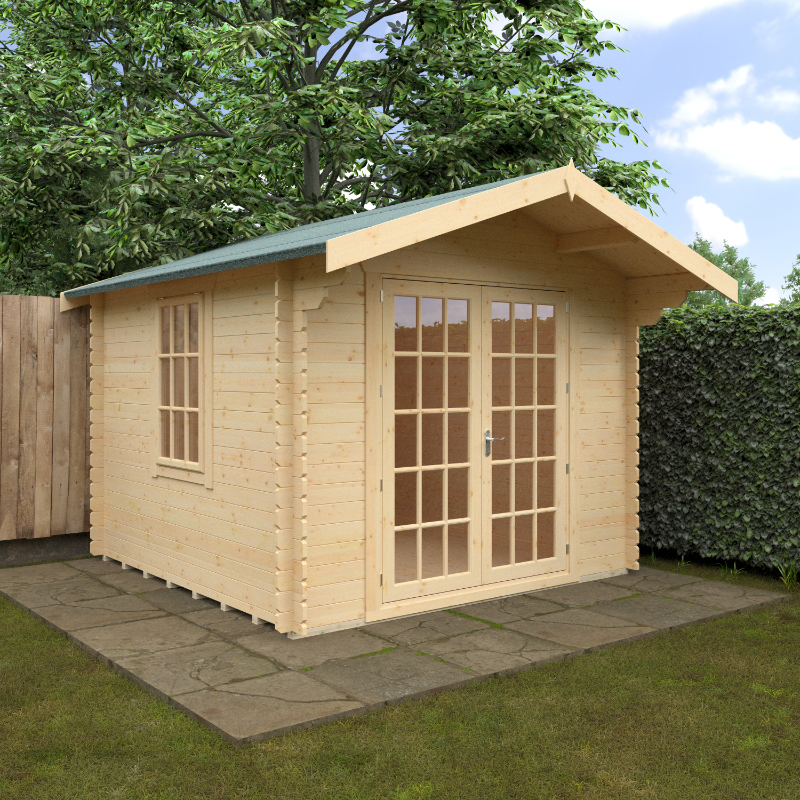 Redlands 10' x 10' Philadelphia Log Cabin - 28mm at Cabins.co.uk