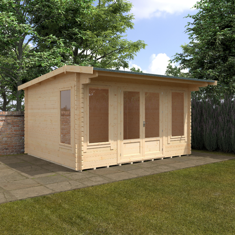 Redlands 14' x 12' Birkdale Log Cabin - 44mm at Cabins.co.uk