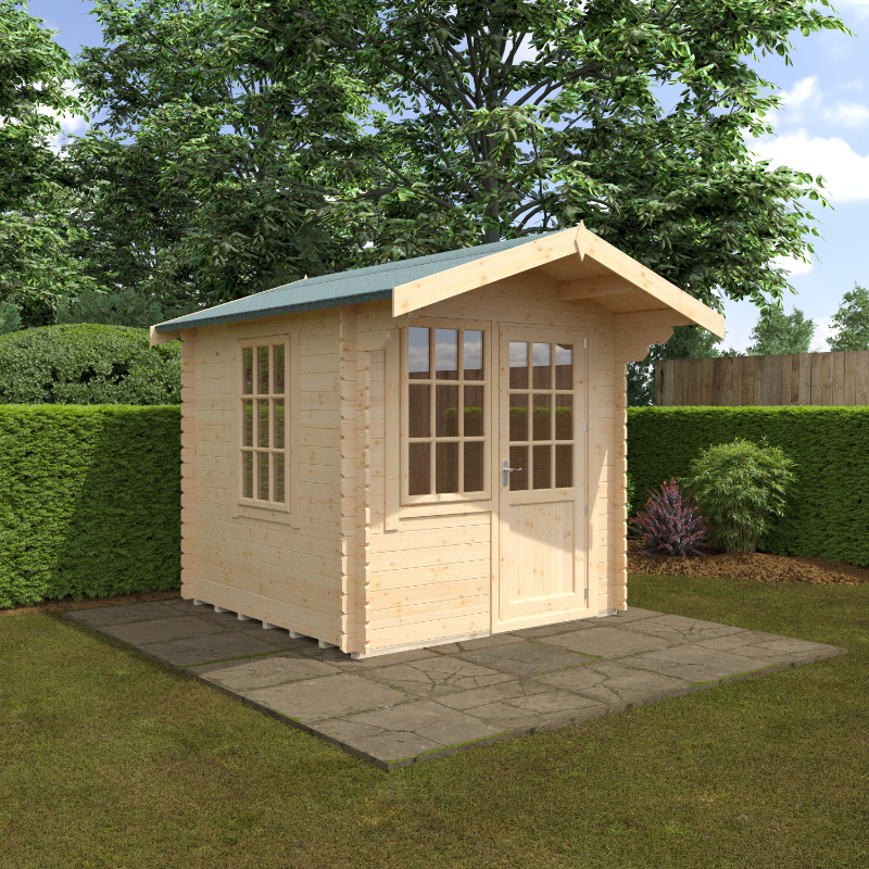 Redlands 8' x 8' Riviera Log Cabin - 28mm at Cabins.co.uk