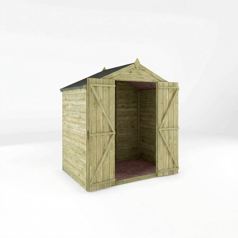Mercia 6' x 4' Windowless Double Door Overlap Apex Shed at Cabins.co.uk